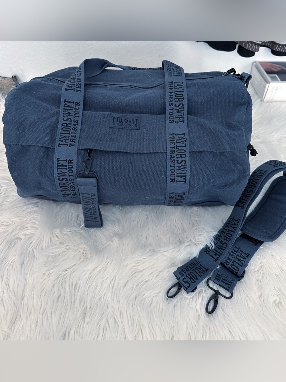 Taylor Swift Navy Canvas Duffel with Branded Straps